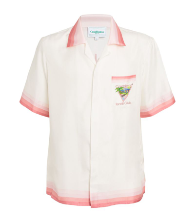 Shop Casablanca Silk Short-sleeve Shirt In White