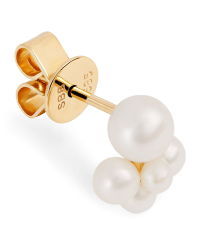 Shop Sophie Bille Brahe Yellow Gold And Pearl Thyra Single Stud Earring