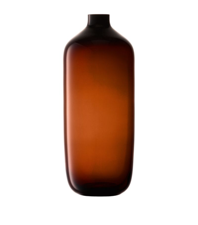 Shop Lsa International Glass Vessel Vase (38cm) In Brown