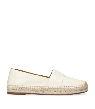 Shop Chloé Leather Pia Espadrilles In White