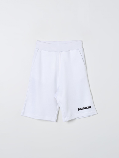 Shop Balmain Shorts  Kids Kids Color White