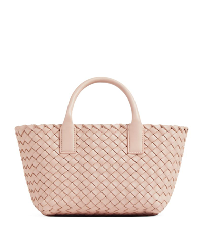 Shop Bottega Veneta Mini Leather Cabat Top-handle Bag In Pink