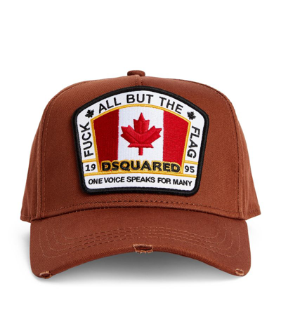 Shop Dsquared2 Logo-patch Baseball Cap In Brown