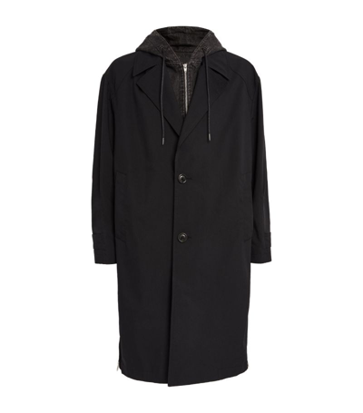 Shop Juunj Single-breasted Overcoat In Black