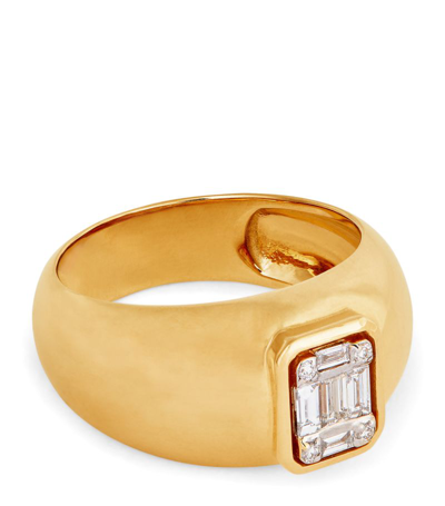 Shop Nadine Aysoy Yellow Gold And Diamond Le Cercle Illusion Bombe Ring