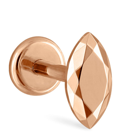 Shop Maria Tash Faceted Marquise Threaded Stud Single Earring (5.5mm) In Rose Gold