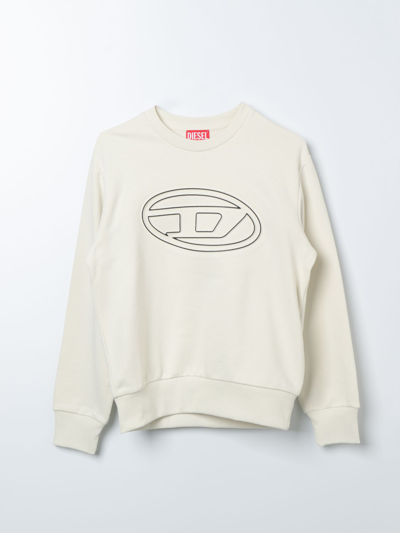 Diesel Crewneck Sweatshirt With Logo In Ivory