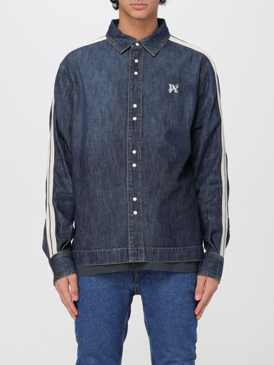 Palm Angels Monogram Track Denim Jacket In Black