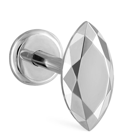 Shop Maria Tash Faceted Marquise Threaded Stud Single Earring (6.5mm) In White