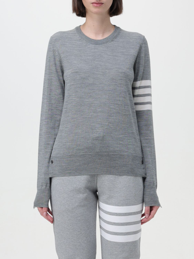 Thom Browne 4-bar Crewneck Wool Sweater In Grey