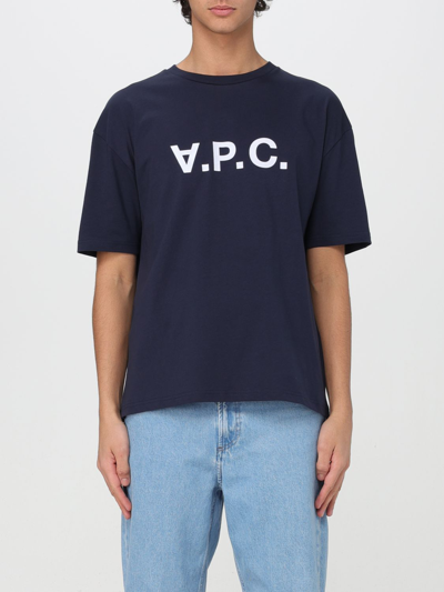 Shop Apc T-shirt A.p.c. Men Color Blue