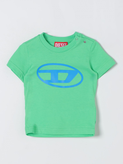 T恤 DIESEL 儿童 颜色 绿色