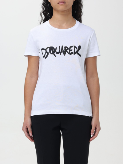 Dsquared2 Logo-print Cotton T-shirt In White