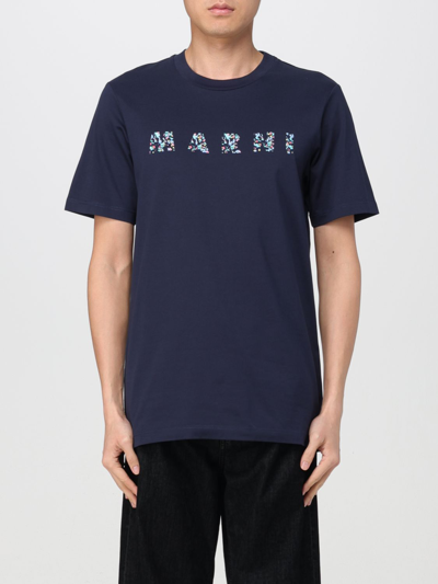 Shop Marni T-shirt  Men Color Navy