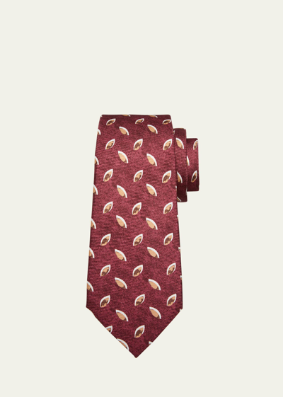 Shop Kiton Men's Silk Teardrop-print Tie In Dk Red