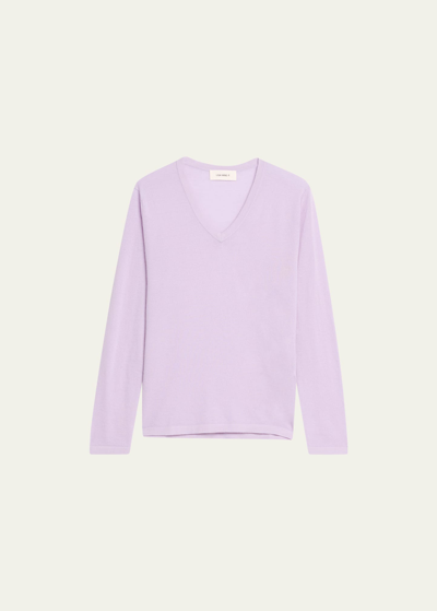 Shop Lisa Yang Jane Cashmere V-neck Sweater In Lilac