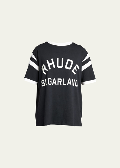 Shop Rhude Men's Sugarland Varsity T-shirt In Black