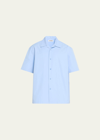 Shop Jil Sander Men's Boxy Cotton Camp Shirt In Pastel Vio