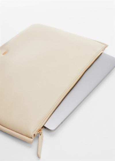 Shop Mango Padded Laptop Case Off White In Blanc Cassé