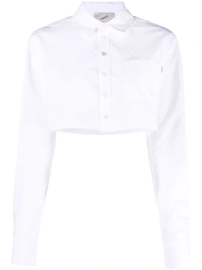 Shop Coperni Cotton Cropped Shirt In White