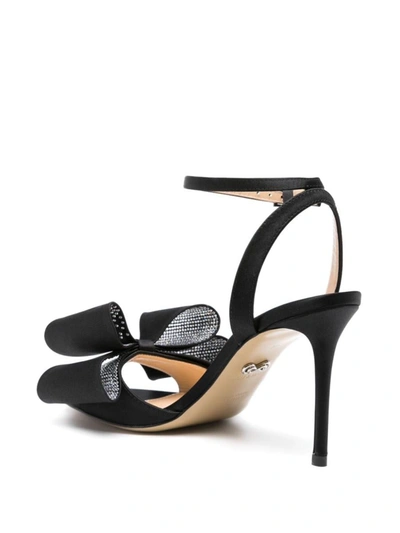 Mach&mach Satin Le Cadeau Sandals With Double Bow In Black