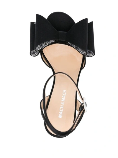 Mach&mach Satin Le Cadeau Sandals With Double Bow In Black