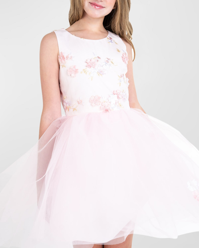 Shop Zoe Girl's Sade 3d Floral Dress In Pink
