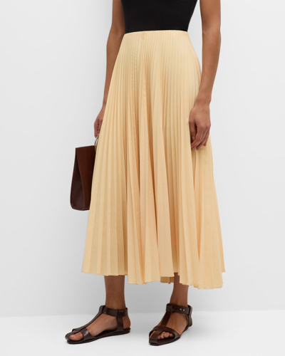 Shop A.l.c Tatum Pleated Midi Skirt In Au Lait