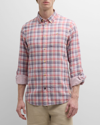 Shop Scotch & Soda Men's Double-face Plaid Button-down Shirt In 6948-pink Check