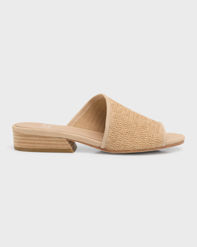 Shop Eileen Fisher Noko Raffia Flat Summer Sandals In Natural