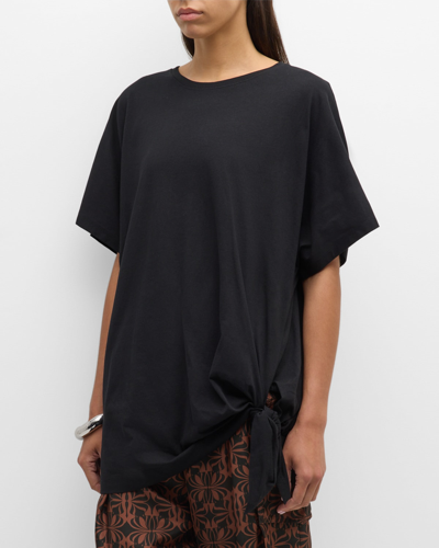 Dries Van Noten Black Knot T-shirt In White