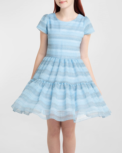 Shop Zoe Girl's Polly Neo Stripe Dress In Blue