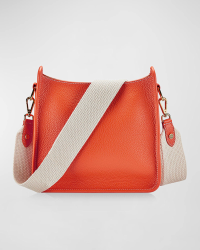 Shop Gigi New York Elle Pebble Leather Crossbody Bag In Orange