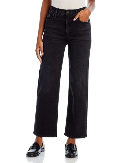 Shop Mother The Rambler Womens High Rise Cropped Ankle Jeans In Black