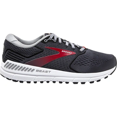 Shop Brooks Men's Beast '20 Running Shoes - D/medium Width In Blackened Pearl/black/red In Grey