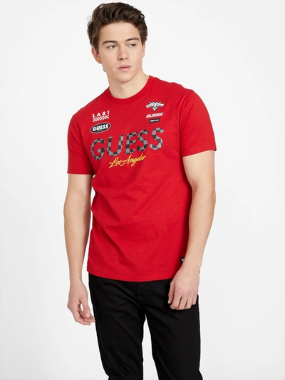 Shop Guess Factory Alonso Crewneck Tee In Red