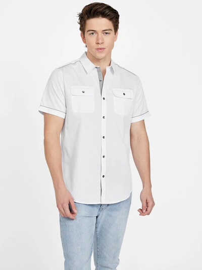 Shop Guess Factory Dane Textured Shirt In White