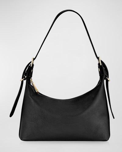 Shop Gigi New York Blake Zip Leather Shoulder Bag In Black
