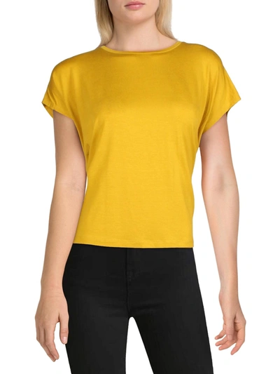 Shop Eileen Fisher Womens Sheer Cap Sleeves T-shirt In Yellow