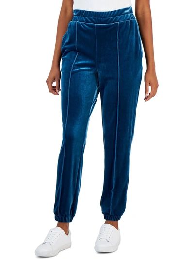 Shop Inc Womens Velvet Seamed Jogger Pants In Blue