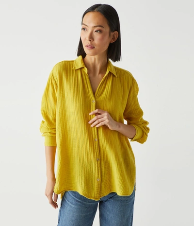 MICHAEL STARS LEO GAUZE BUTTON DOWN SHIRT 