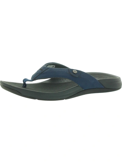 Shop Reef Pacific Mens Faux Leather High Arch Support Flip-flops In Multi