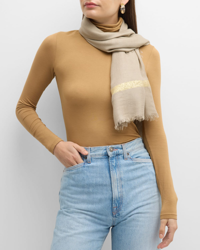 Shop Bindya Accessories Shimmery Cashmere & Silk Evening Wrap In Clay