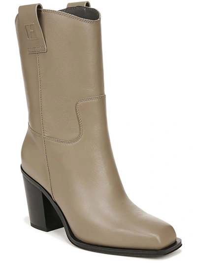 Shop Franco Sarto Womens Solid Square Toe Mid-calf Boots In Beige