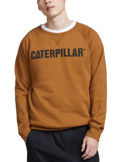Shop Caterpillar Big & Tall Mens Graphic Crewneck Sweatshirt In Gold