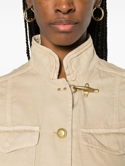Shop Fay Cotton And Linen Blend Saharan Jacket In Beige