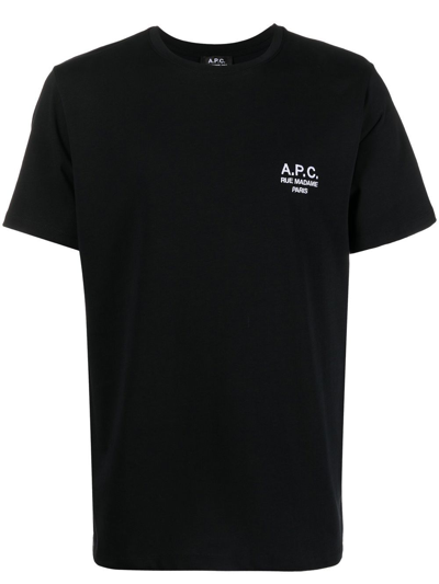 Shop Apc Raymond Organic Cotton T-shirt In Black