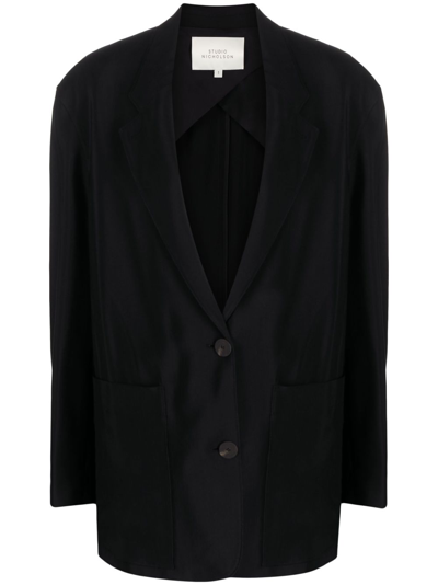 Shop Studio Nicholson Cotton Blend Jacket In Black