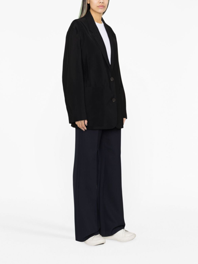 Studio Nicholson Cotton Blend Jacket With Crepe Texture In Black