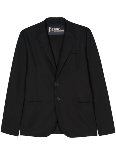 Shop Herno Single-breasted Blazer Jacket In Black